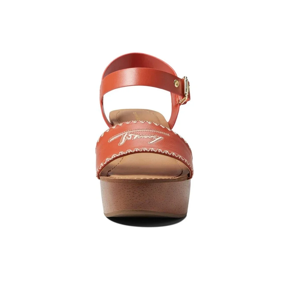 Tommy Hilfiger Walalei Sandals Women's Orange Round Toe Wedge Heel HTAT1558